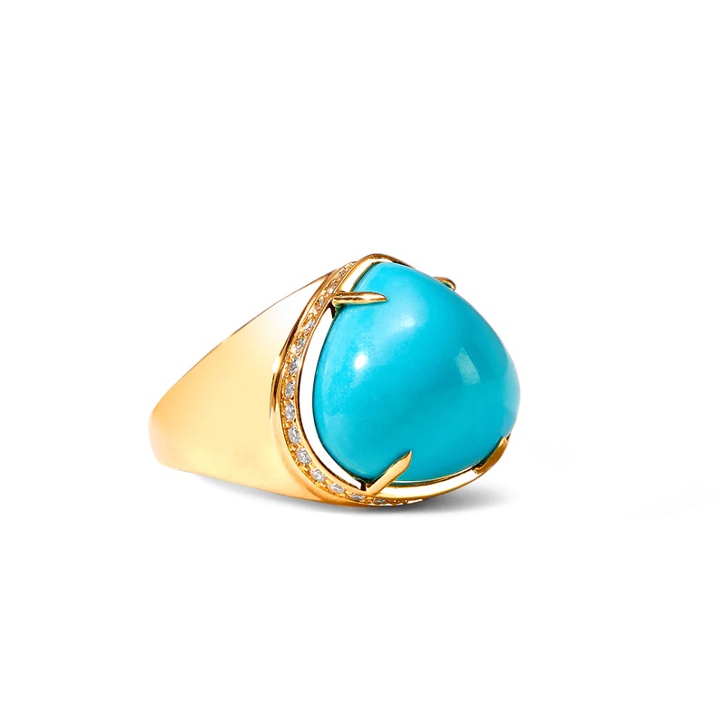 Syna 18kt Yellow Gold Mogul Turquoise Ring