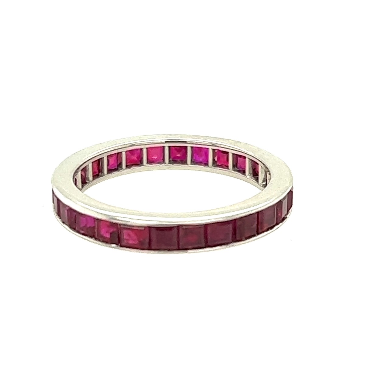 Square Ruby Channel Set Eternity Band