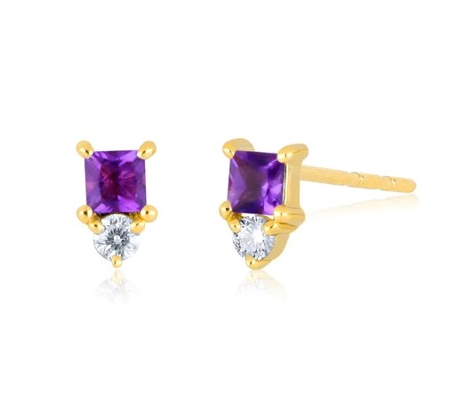 14kt Mini Birthstone Stud Earrings