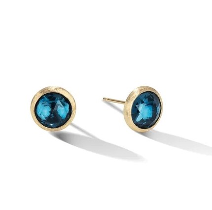 18kt Jaipur Blue Topaz Stud Earrings