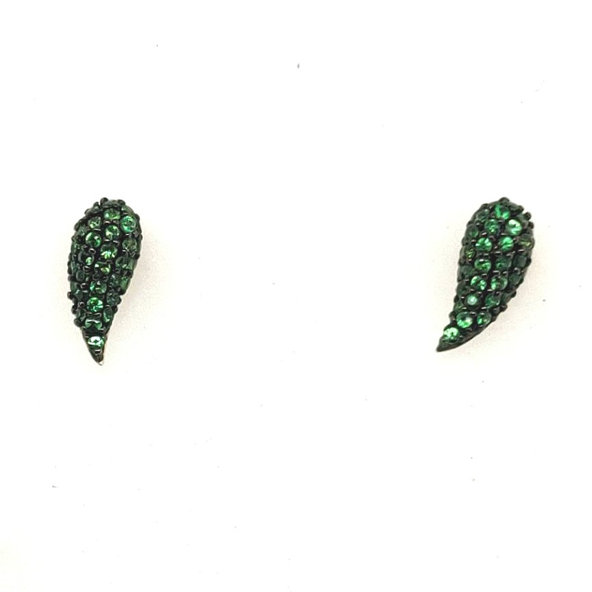 Phillips House 14k Yellow Gold 1.97ctw Green Tsavorite Petal Perennial Ptd Earrings (pair)