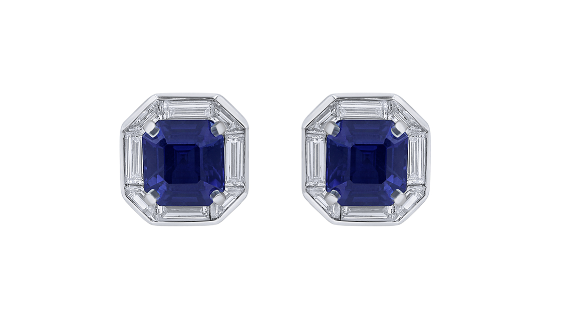 Oscar Heyman Platinum 8.26ct Sapphire Frame Earring