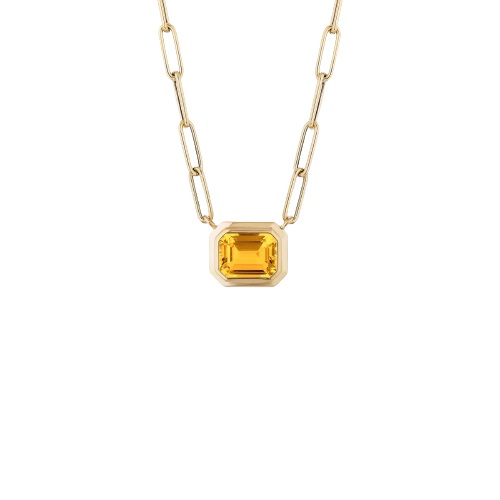 18kt Citrine Manhattan Pendant Necklace