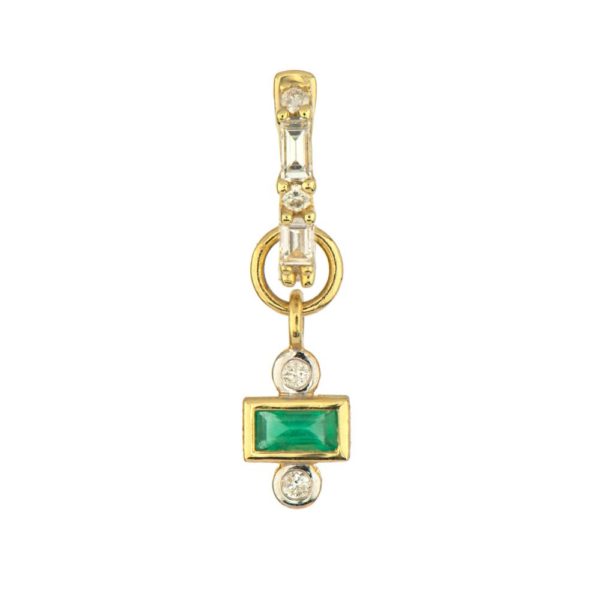 18kt Petite Square Stone Earring Charm