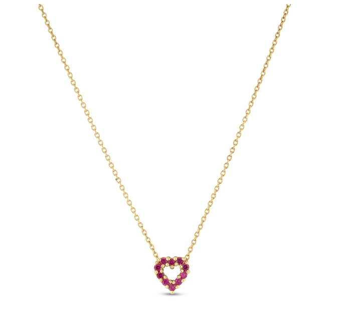 Roberto Coin 18kt Yellow Gold Ruby Heart Pendant Necklace