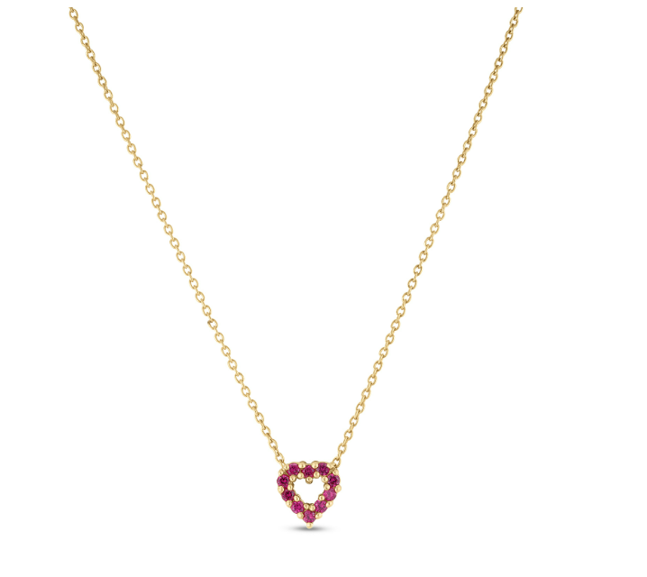 18K YELLOW GOLD TINY TREASURES DIAMOND LOCK NECKLACE - Roberto