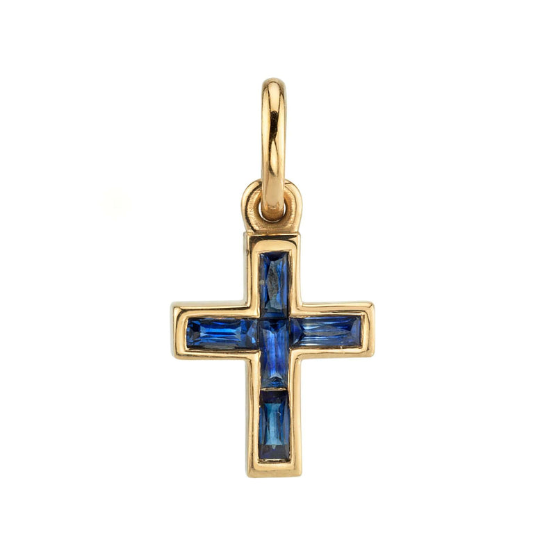 Mini French Cut Carmela Cross With Gemstones