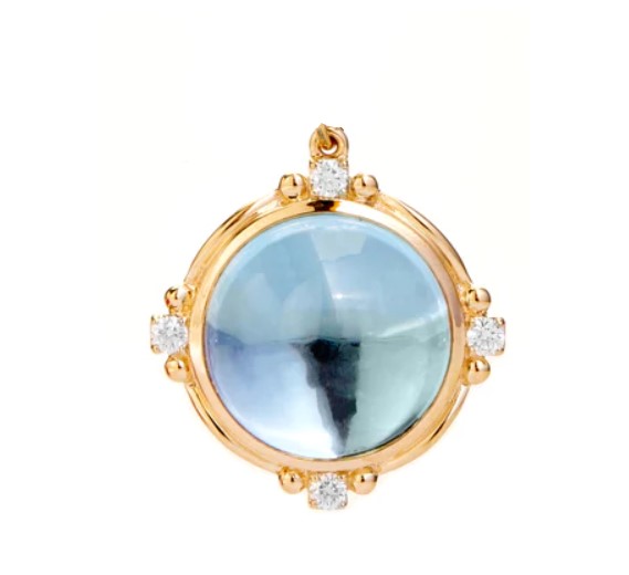 Mogul Blue Topaz Diamond Pendant