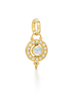 Temple St. Clair 18k Yellow Gold Mini Diamond Orbit With Moonstone In The Center  D=0.285tdw