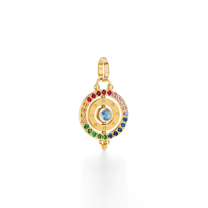 Temple St. Clair 18kt Yellow Gold and Sapphire Orbit Pendant