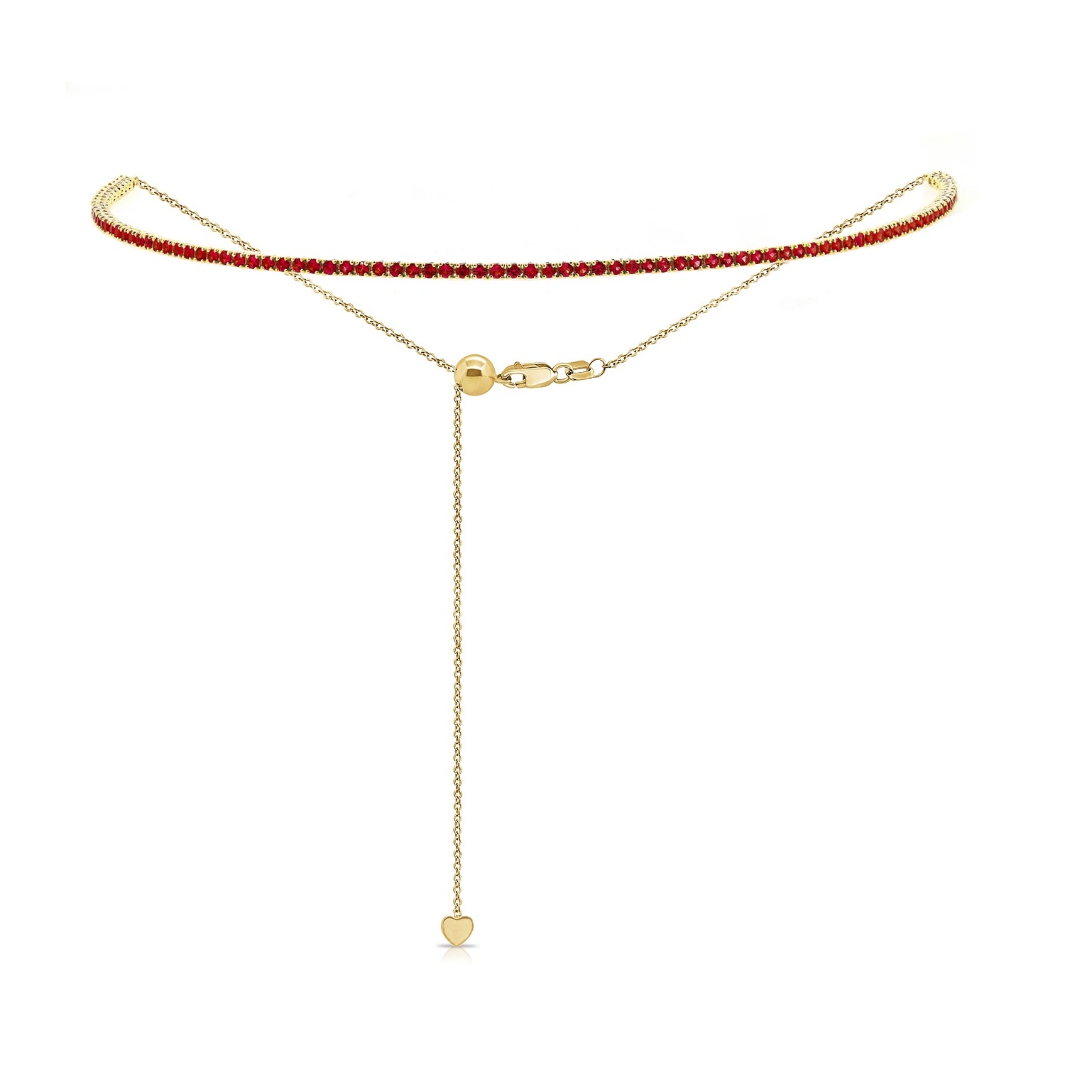 14kt Adjustable Ruby Tennis Choker Necklace