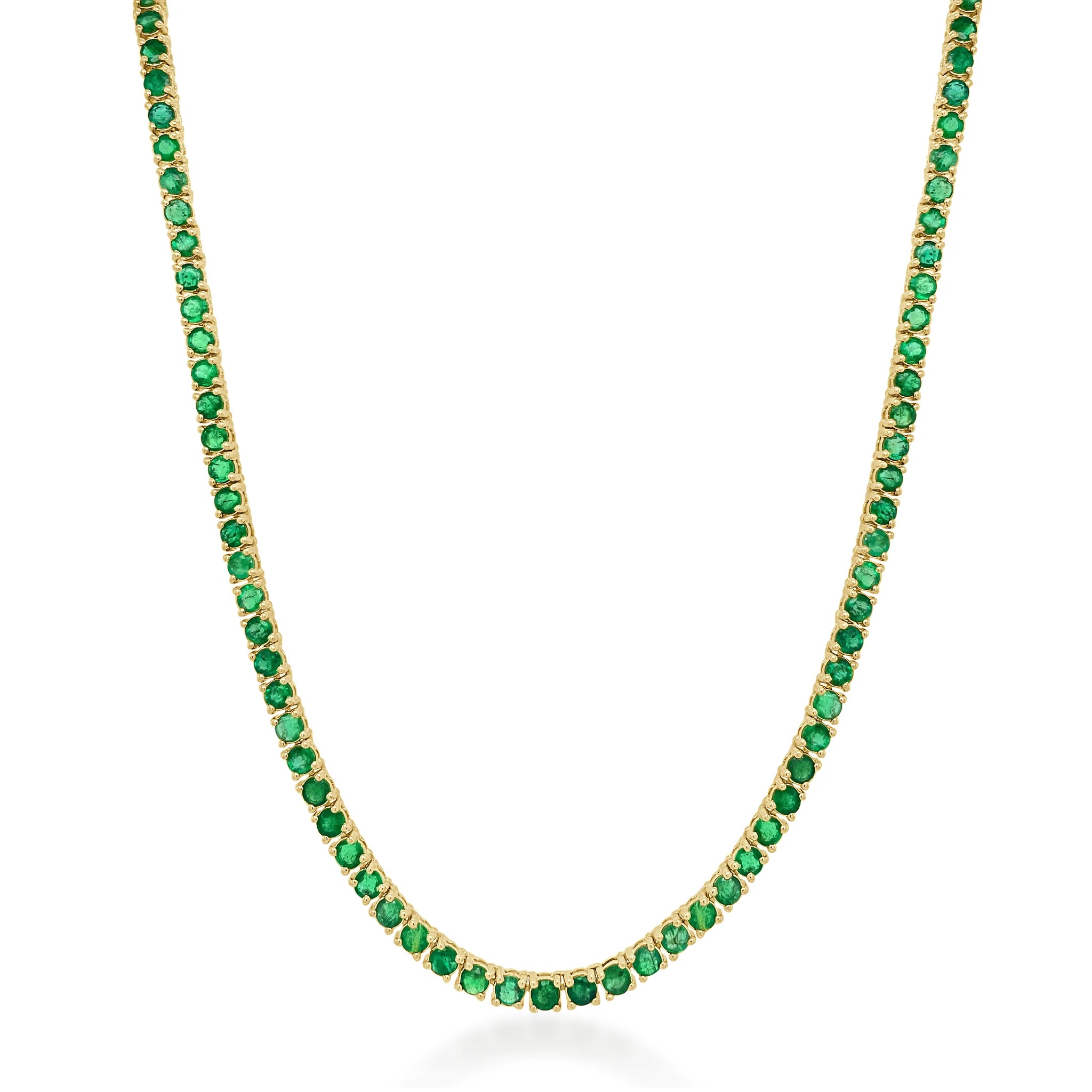 14kt Emerald Tennis Necklace
