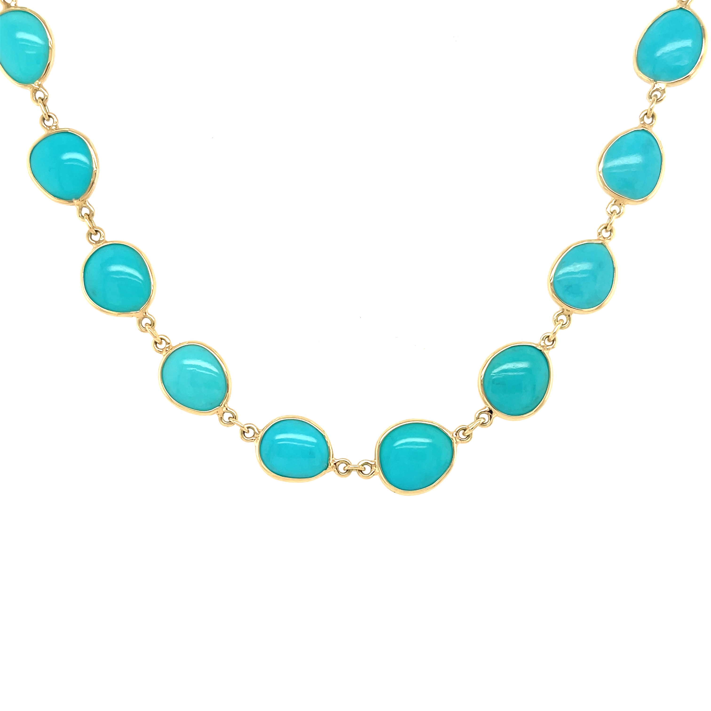 14kt Bezel Set Turquoise Slice Necklace