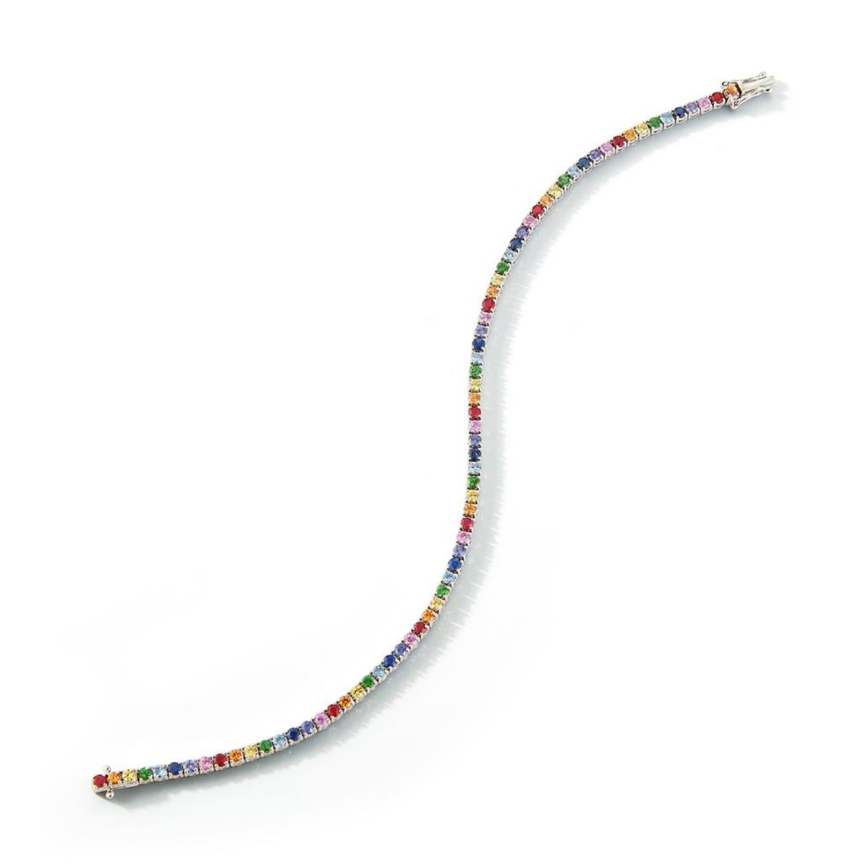 14kt Multi Color Gemstone Tennis Bracelet