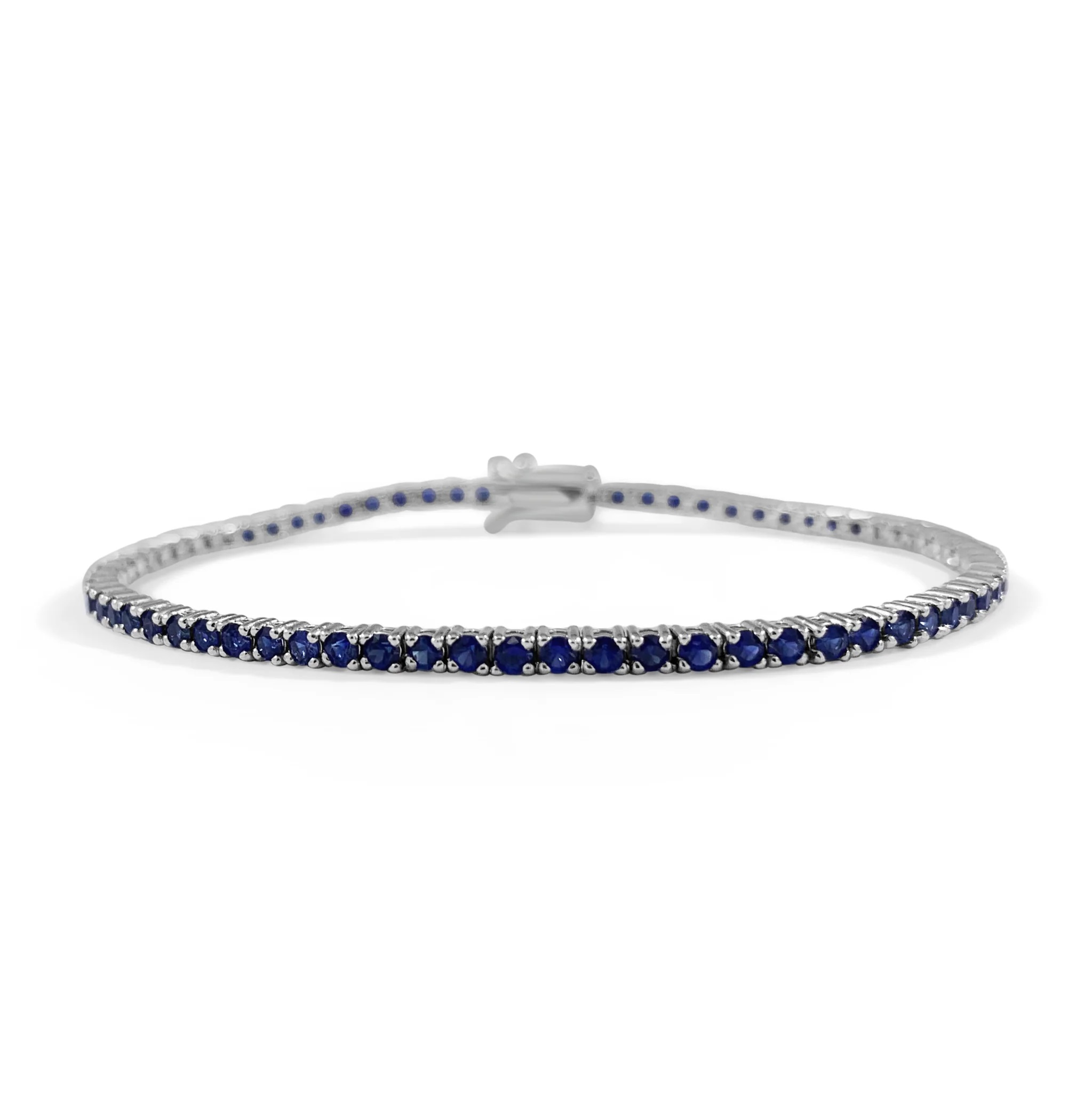 14kt Blue Sapphire Tennis Bracelet