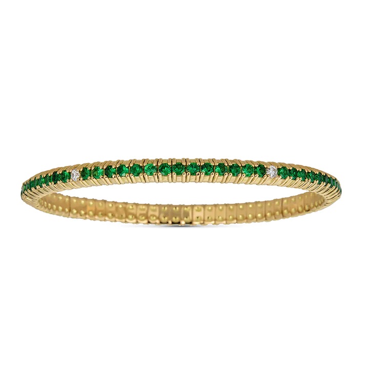 18kt Green Tsavorite Stretch Bracelet