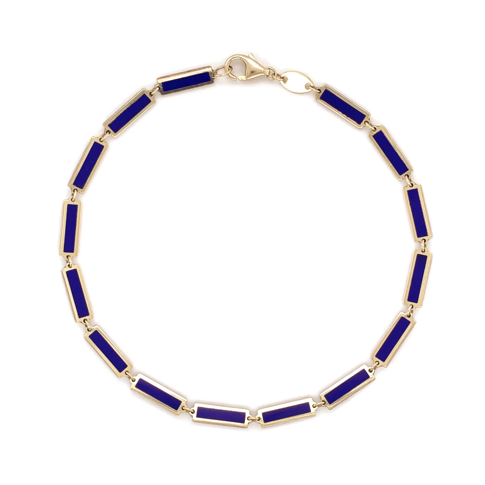 Korman Signature 14k Yellow Gold Lapis Bar Bracelet