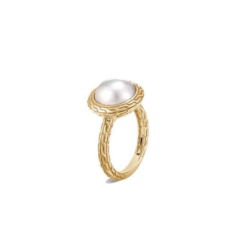 Classic Chain Ring With Mabe Freshwater Pearl