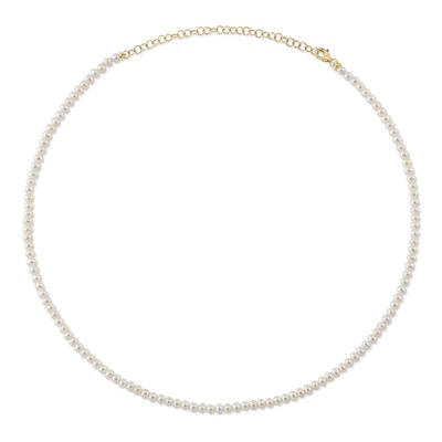 14kt Cultured Pearl Tennis Necklace