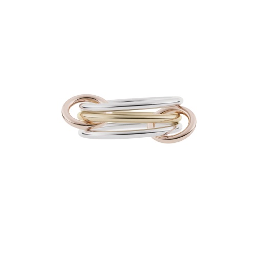 Spinelli Kilcollin 18kt Yellow Gold and Sterling Silver Solarium Mx Ring