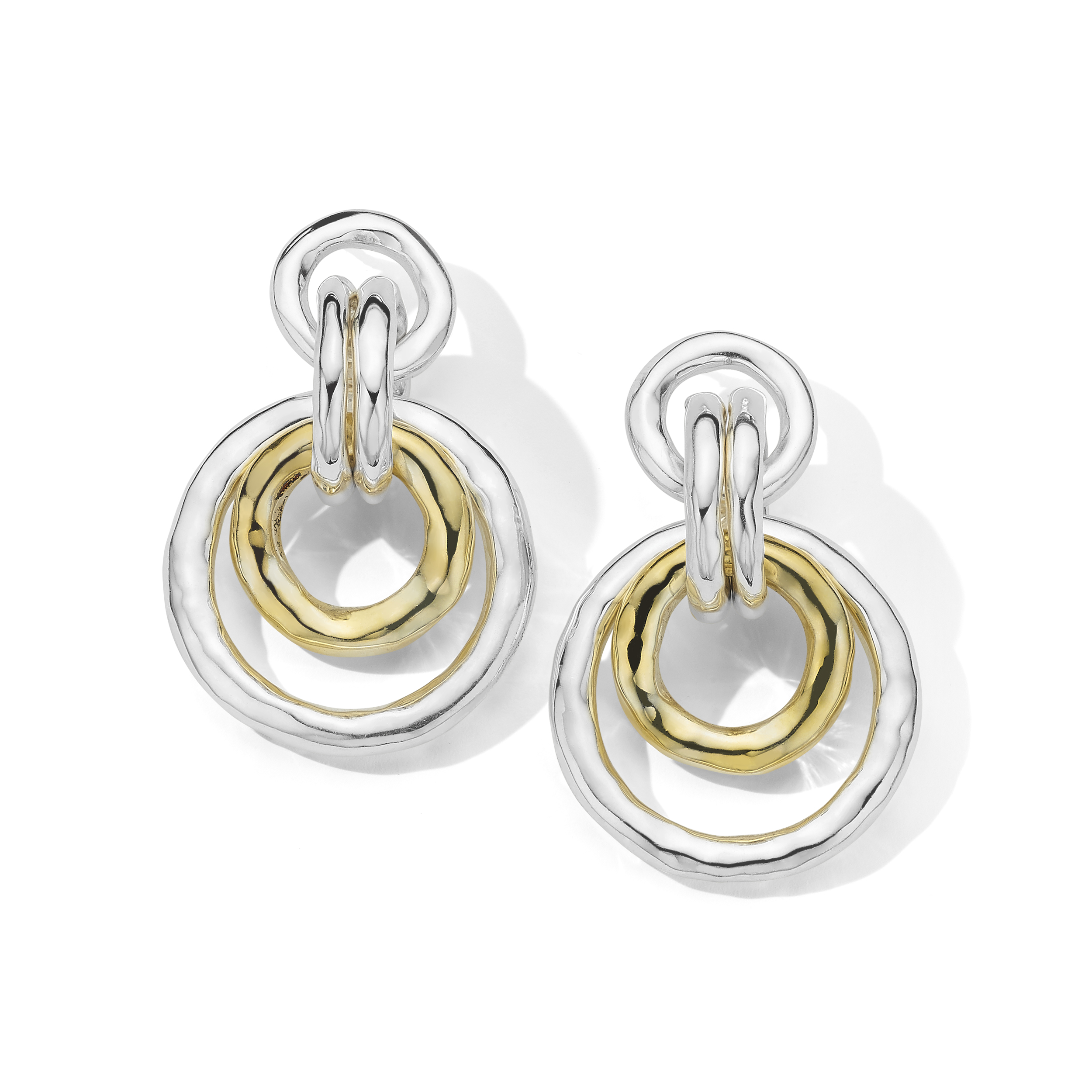 18kt Hammered Chunky Link Earrings