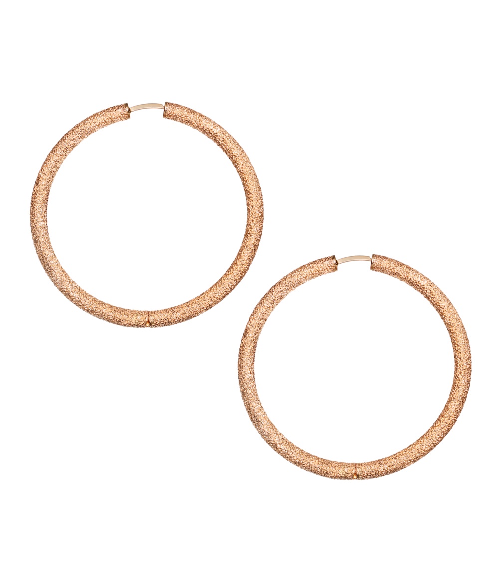 18kt Large Round Thick Hoop Earrings