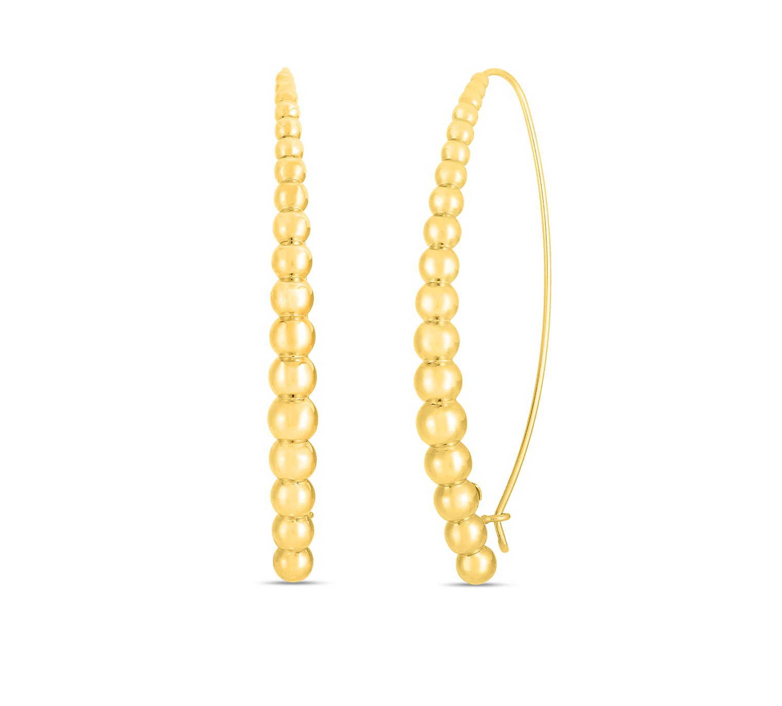 18kt Graduated Bead Threader Earrings