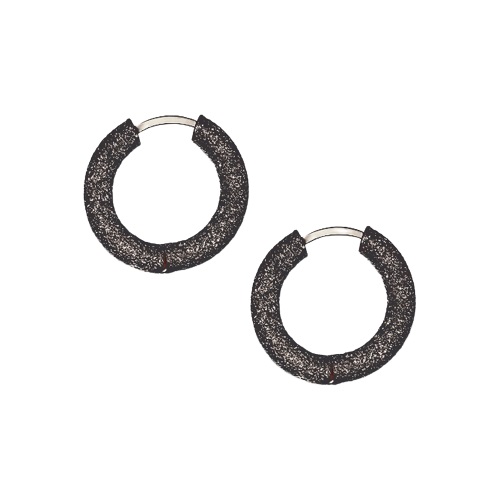 18kt Small Florentine Finish Hoop Earrings