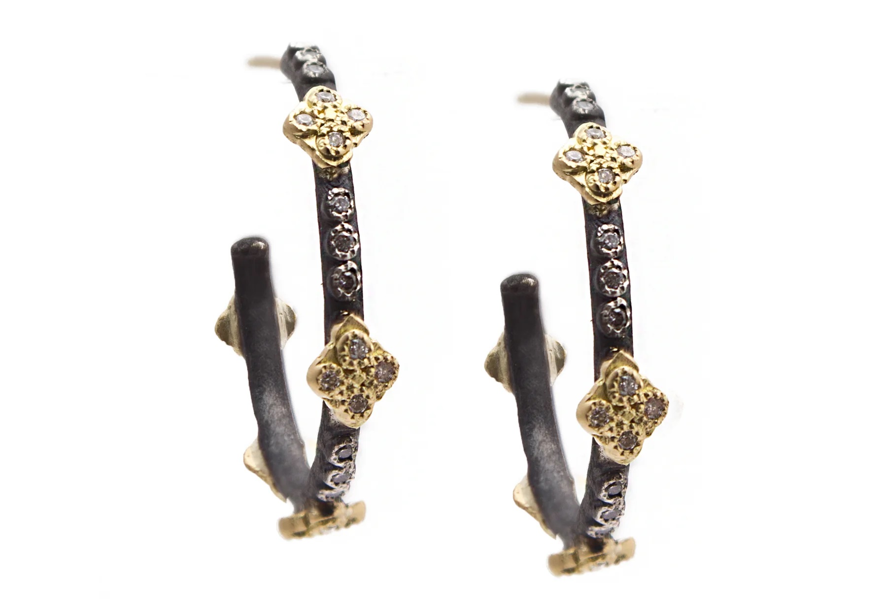 18kt Crivelli Cross Hoop Earrings