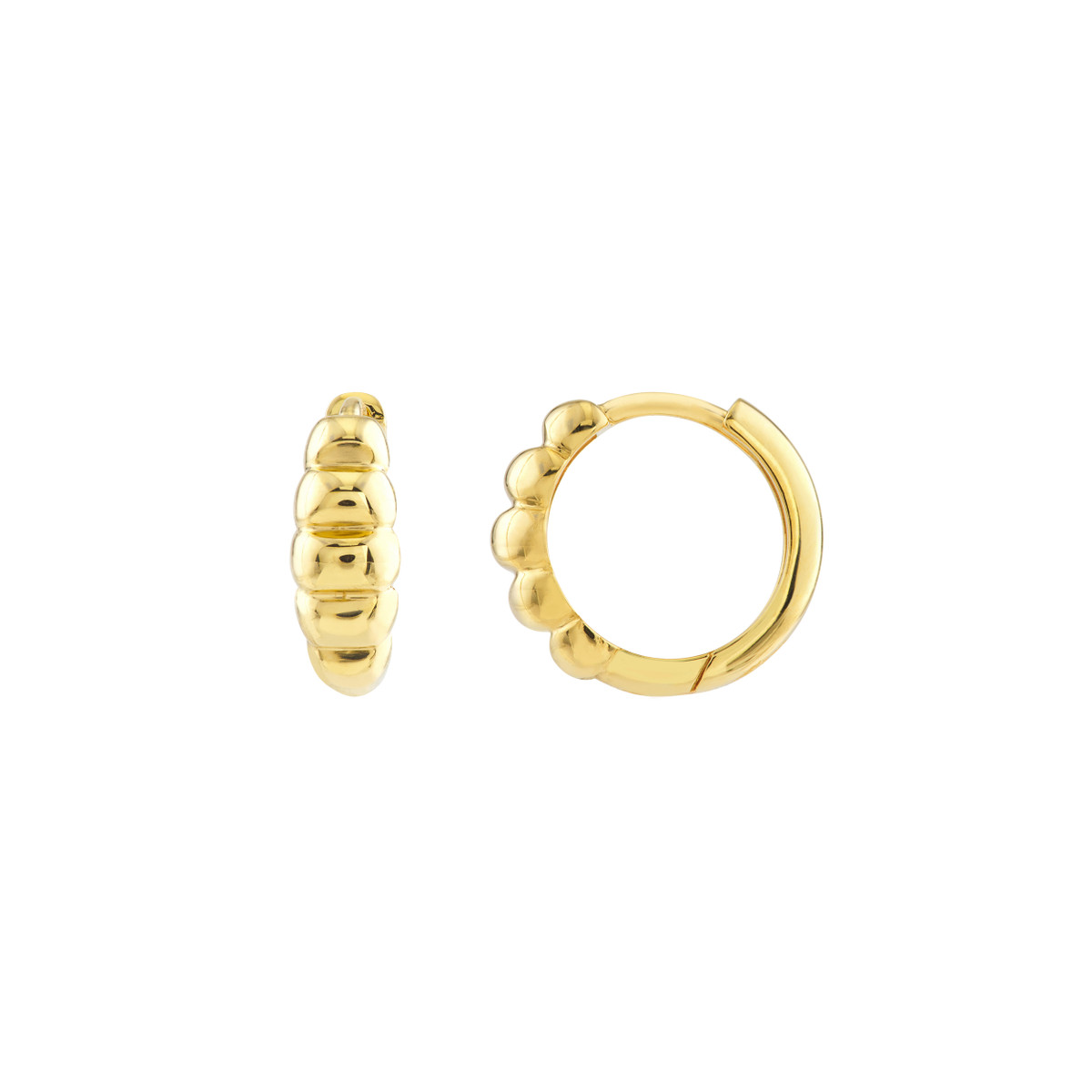 14kt Puffy Polished Hoops