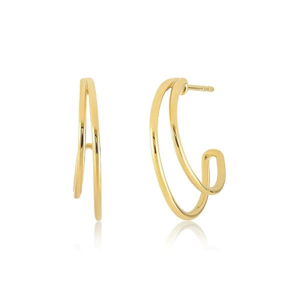 14kt Double Hoop Earring