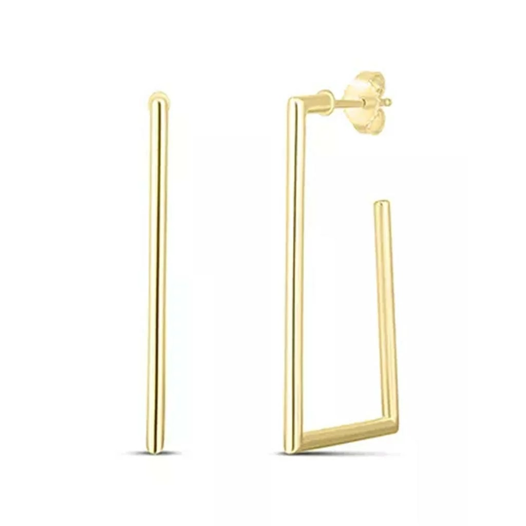 18kt Small Square Hoop Earrings