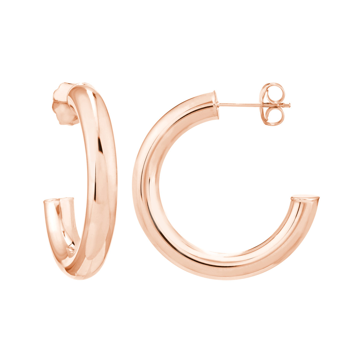 Korman Signature 14kt Rose Gold Polished Open Hoop Earrings