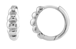 14k White Gold 13.50mm 1/2 Puffy Polished Hoop Earrings