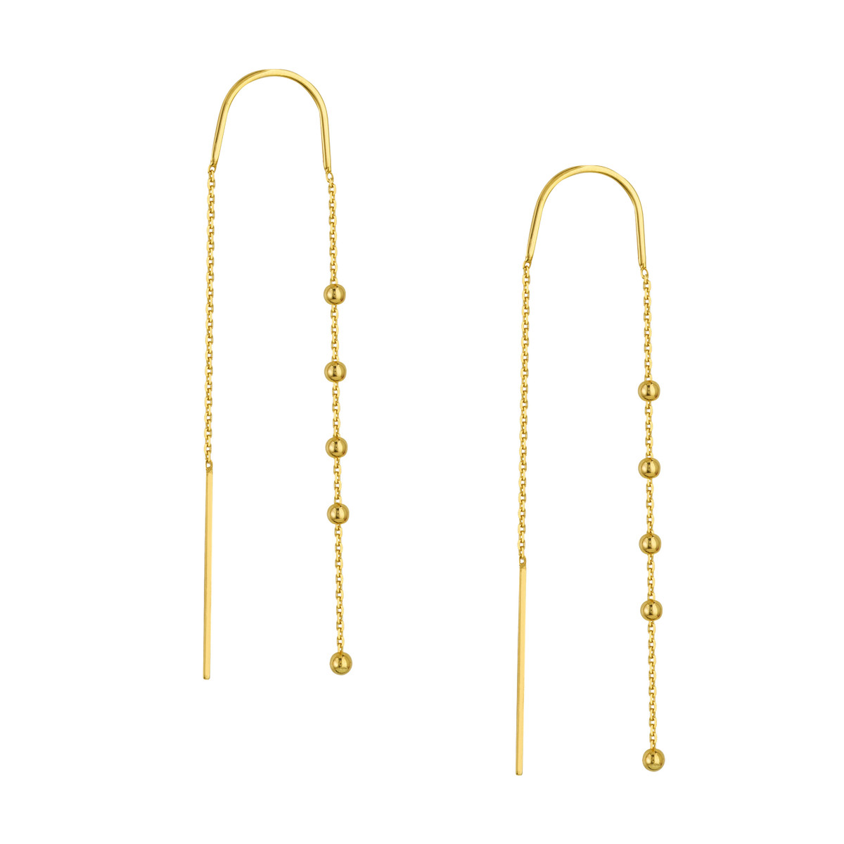 14kt Beaded Threader Earrings