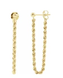 14kt Rope Chain Earrings