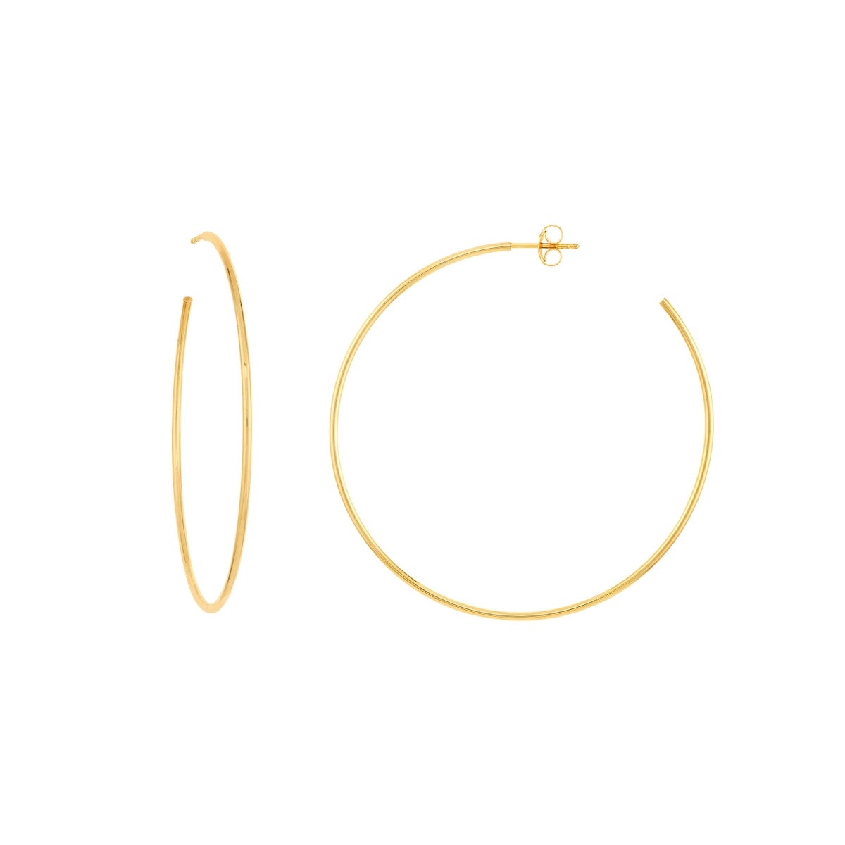 14kt Large Thin Hoops