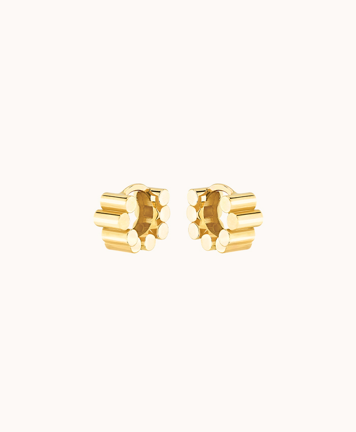 Viltier 18kt Yellow Gold Edge Hoop Earrings