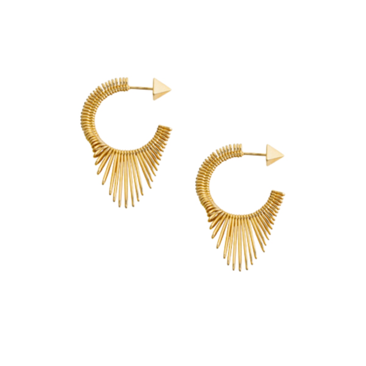 18kt Guitar Fringe Hoop Earrings