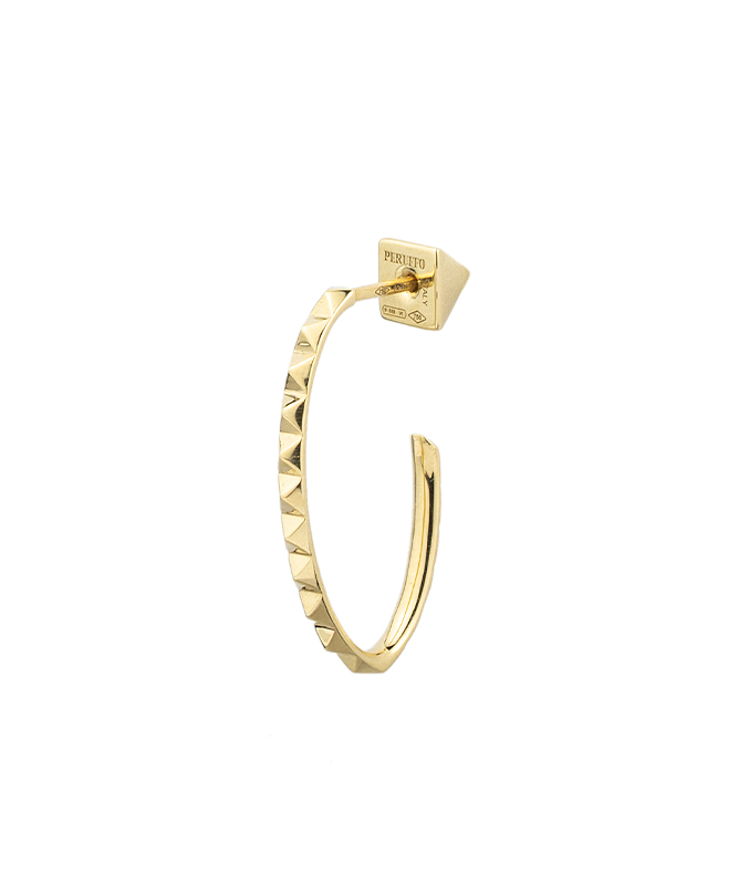 Peruffo 18kt Yellow Gold Loop Oval Earrings With Micro Studding (pair)