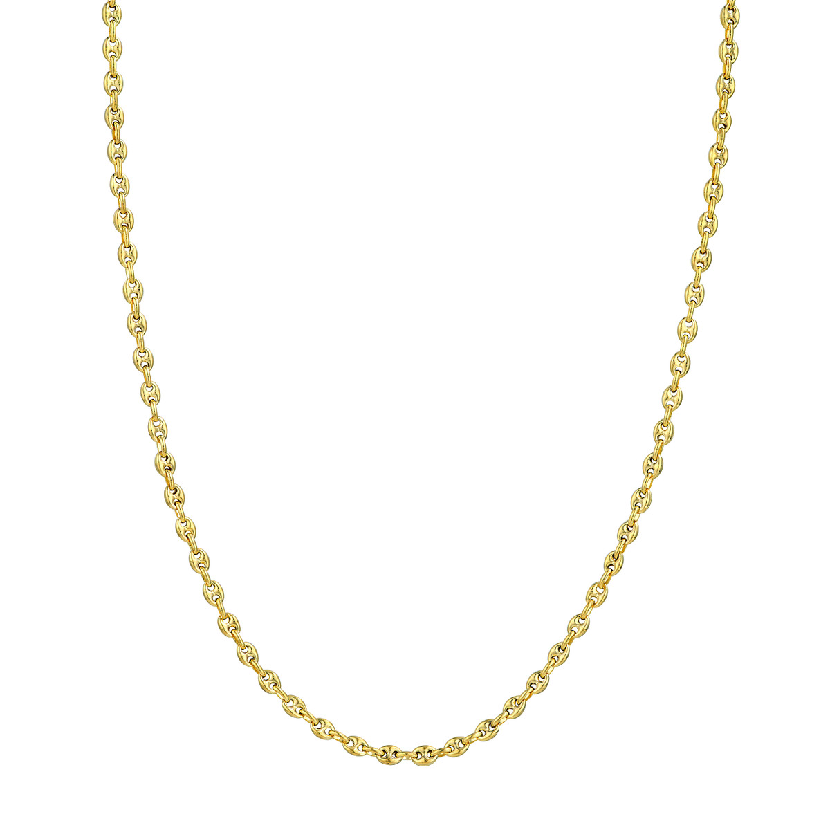 14kt 3.7mm Puff Mariner Chain