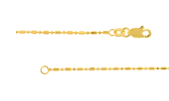 Korman Signature 14kt Yellow Gold 1.2mm Diamond Cut Bead and Bar Chain 20"
