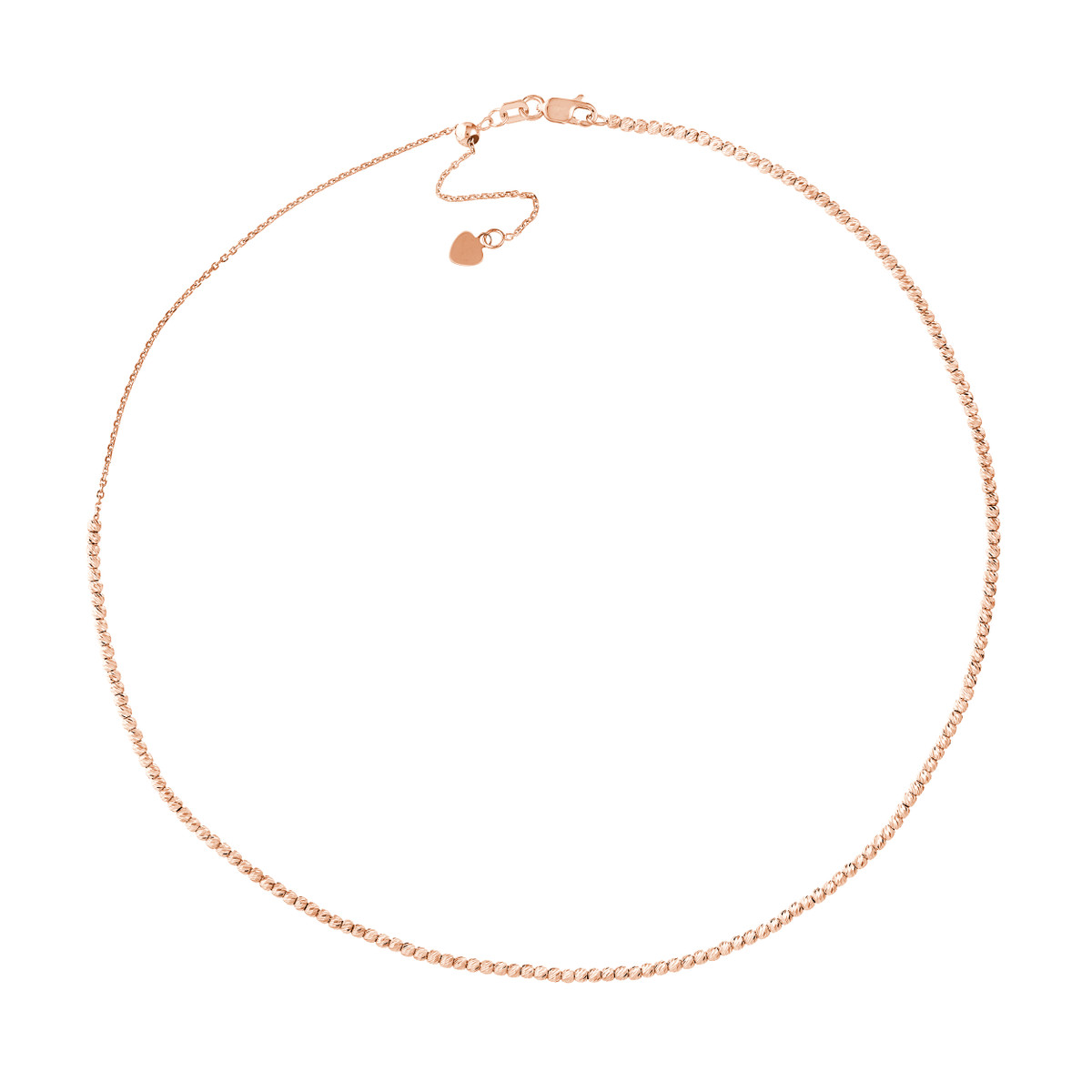 14kt Diamond Cut Bead Choker Necklace