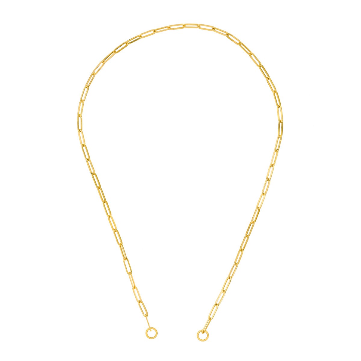 14kt 3.8mm Split Hollow Paperclip Chain