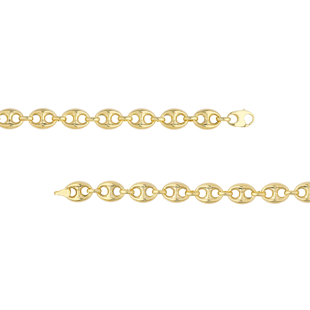 14kt 6.7mm Puff Mariner Chain