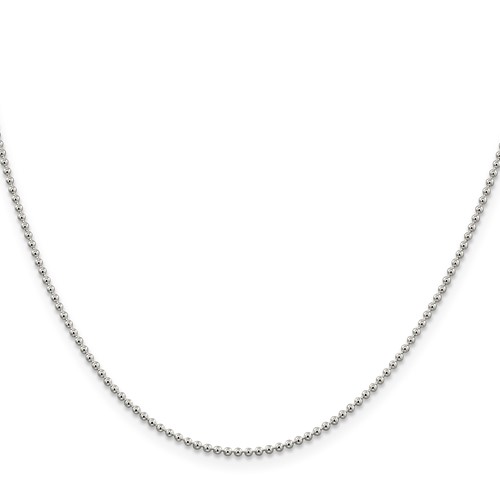 Sterling Silver 1.5mm Beaded Chain 18"