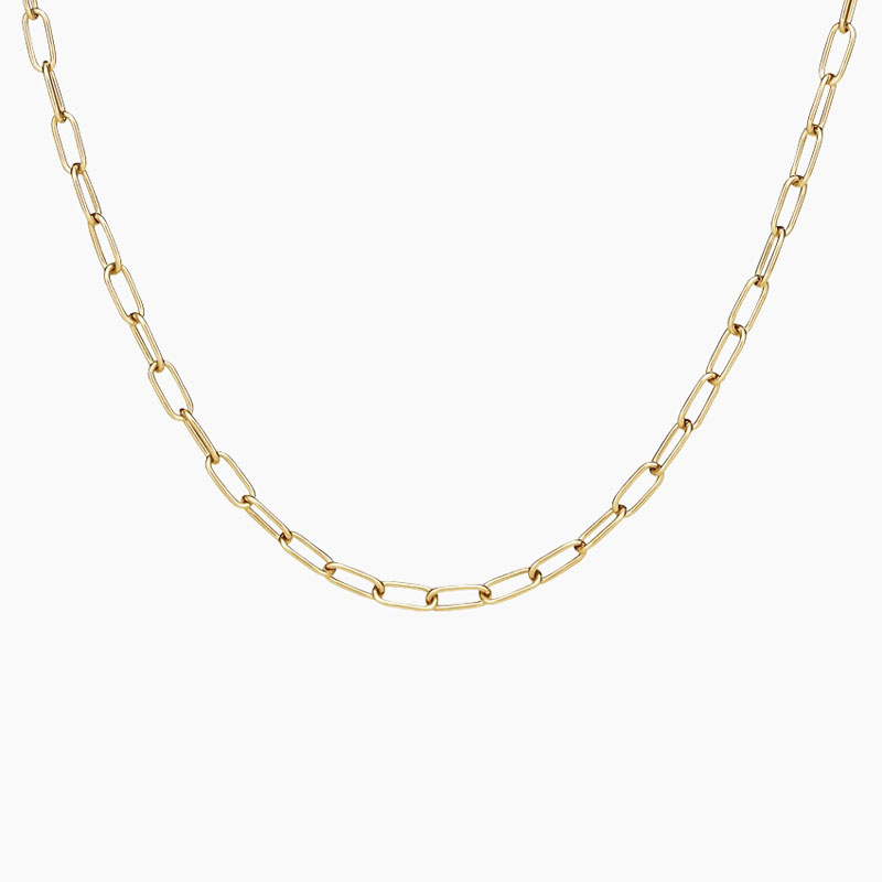14kt Yellow Gold 5.65x2.50mm Paperclip Chain 18