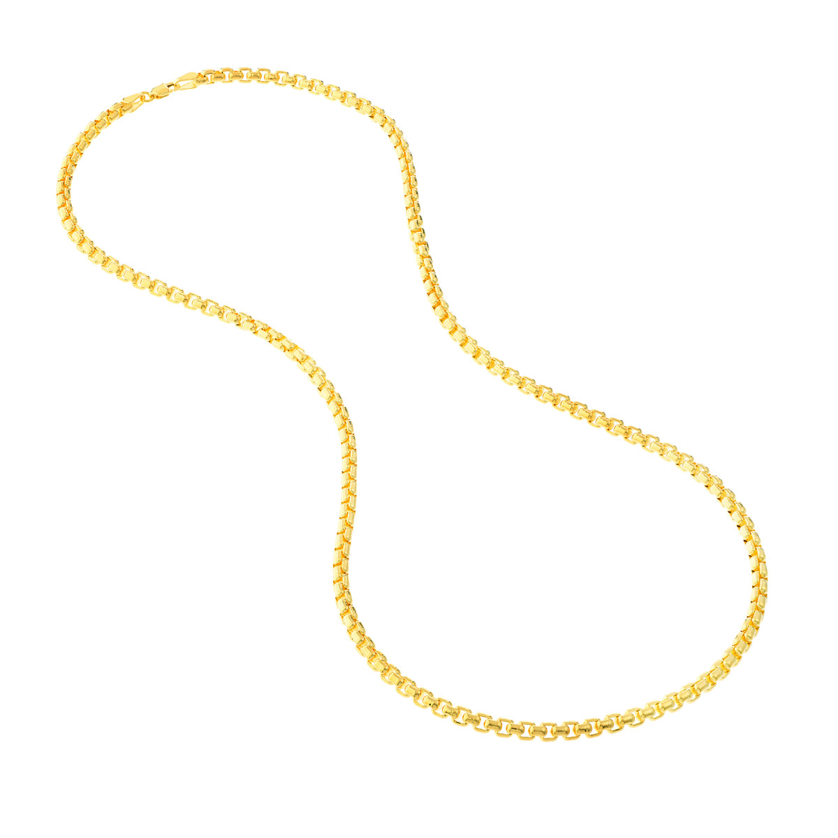 Korman Signature 14k Yellow Gold 3.95mm Solid Round Box Chain With Lobster Lock