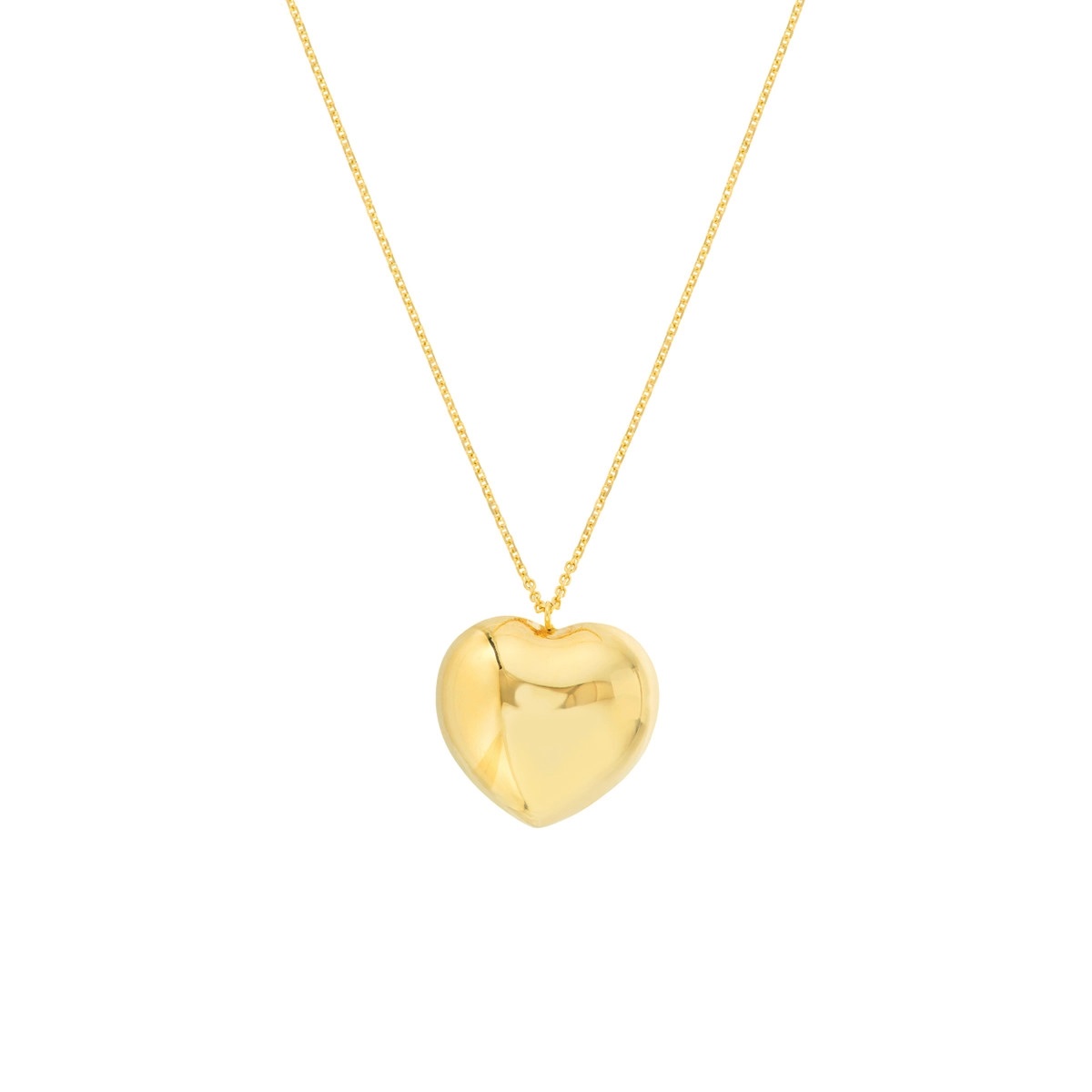 14kt Large Puffy Heart Pendant Necklace