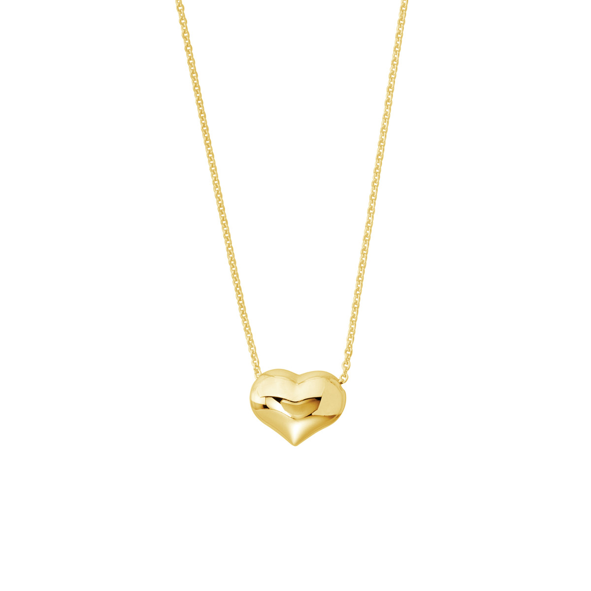 Korman Signature 14kt Yellow Gold Puffy Heart Adjustable Necklace